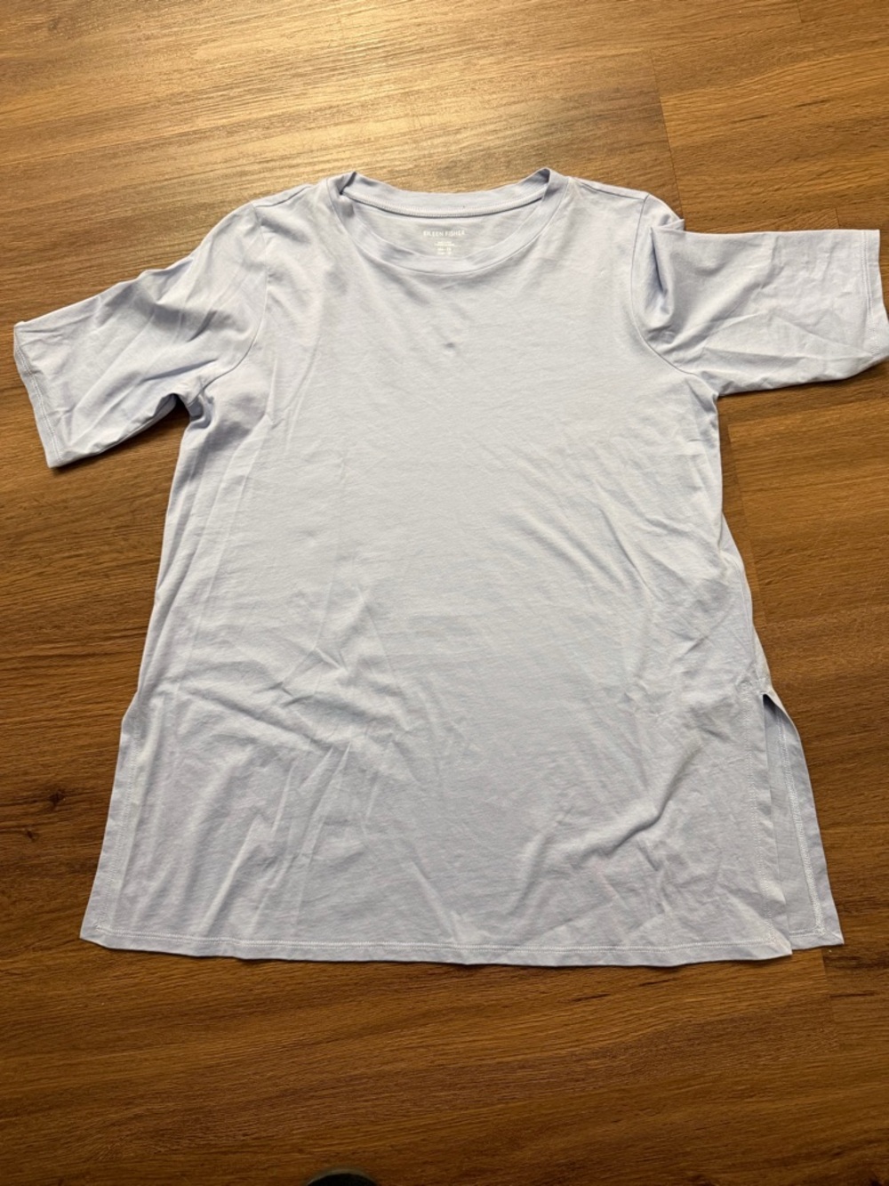 Eileen Fisher Light Blue Short Sleeve Crew Tee